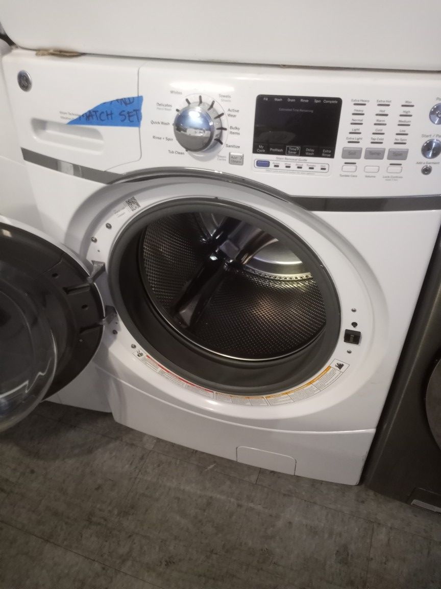 MIX AND MATCH GE FRONT LOAD WASHER AND SAMSUNG DRYER SET WORKING PERFECT W/4 MONTHS WARRANTY