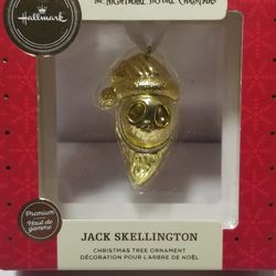 JACK SKELLINGTON Hallmark ORNAMENT 2019 Premium Gold Tone Disney Christmas