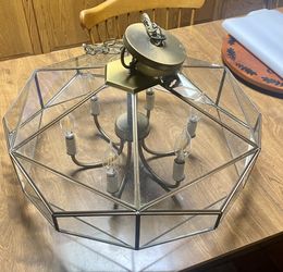 Chandelier/Light Fixture - Vintage and solid antique brass
