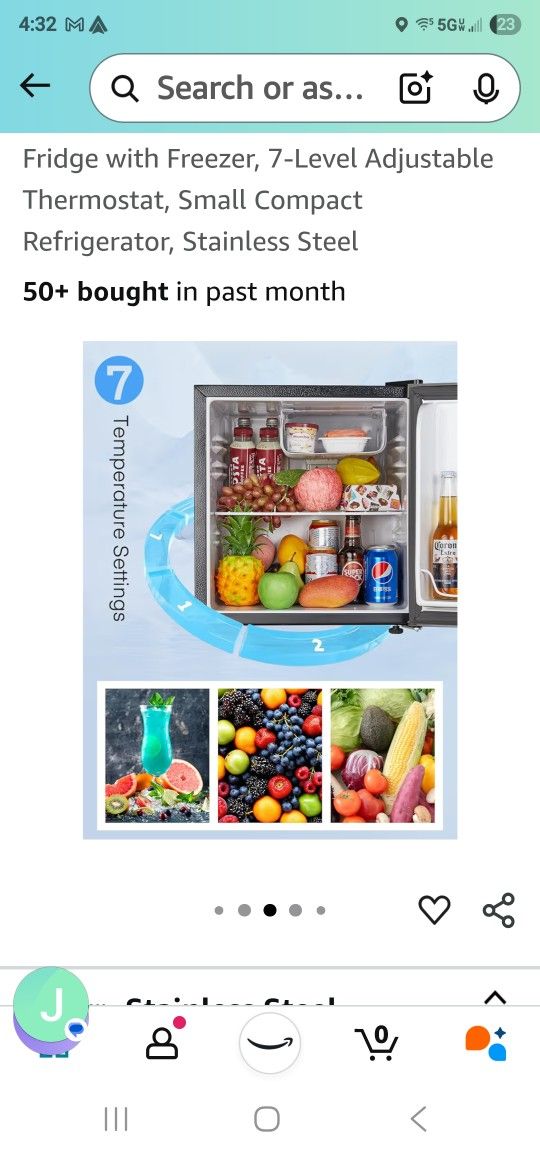 Proctor Silex Mini Fridge W/ Mini Freezer