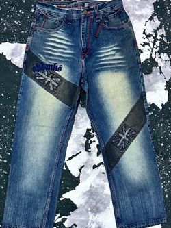 Akademiks Men’s Embroidered Blue Jeans