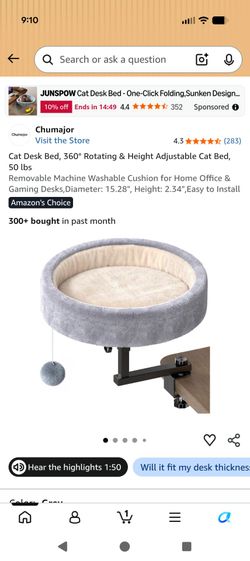 Desk cat bed