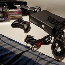 Microsoft Xbox 360 Black 250GB Console w/ Cords, Kinect, Controller, & 7 Games