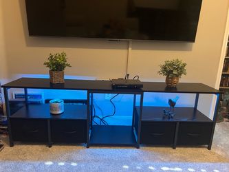 TV Console stand black w led lights