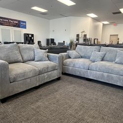 Grey Sofa Sectional Set 