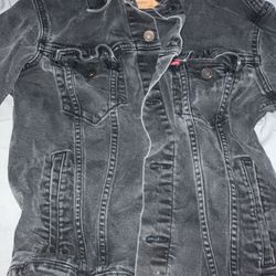 Levi’s Distressed Black Denim Jacket 
