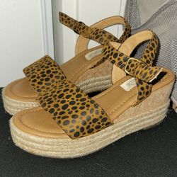 Cheetah Wedges Size 6