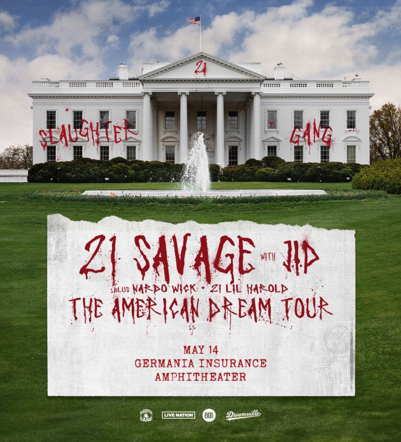 TONIGHT: 21 Savage Tickets Germania Insurance Amphitheater at COTA on Tuesday May 14th, 2024  