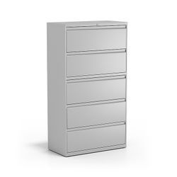 2 x HON 5 drawer lateral file cabinet, Gray - 42' Wide