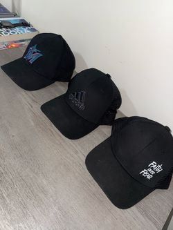 Lot of 3 Black Baseball Caps