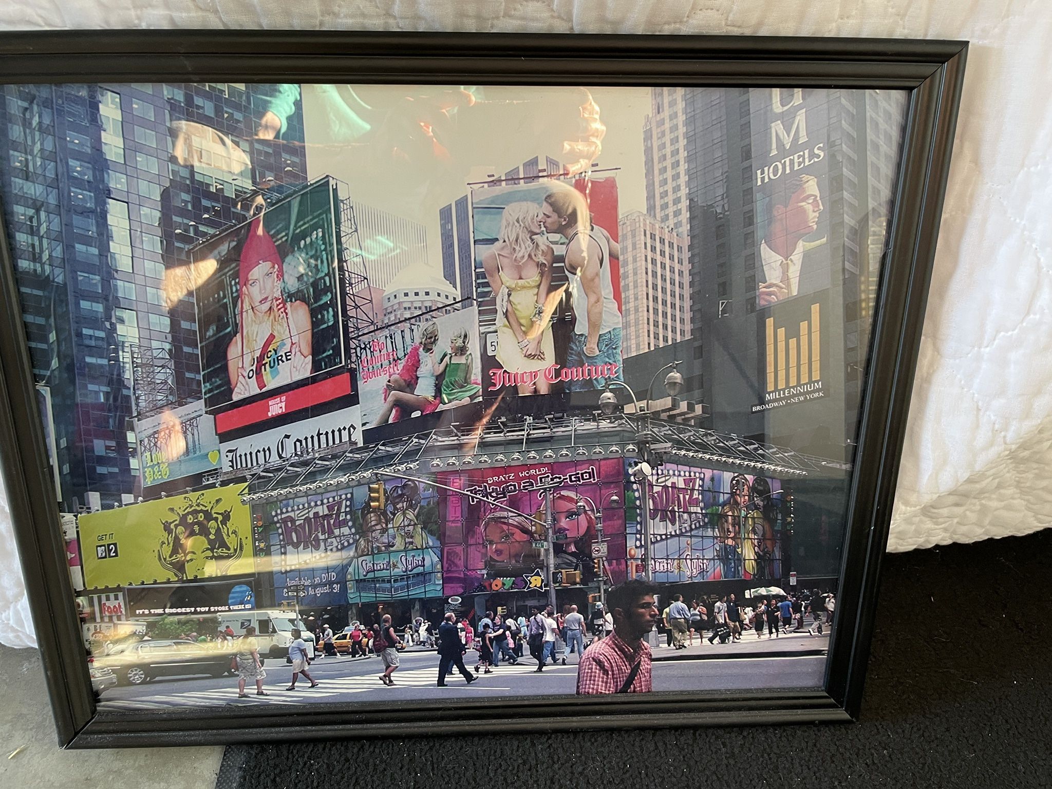 Vintage Framed “NEW YORK” Wall Hanging 