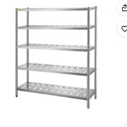 🔥 Just Arrived! VEVOR 5-Tier Stainless Steel Storage Shelf – Heavy-Duty & Adjustable! 🔥