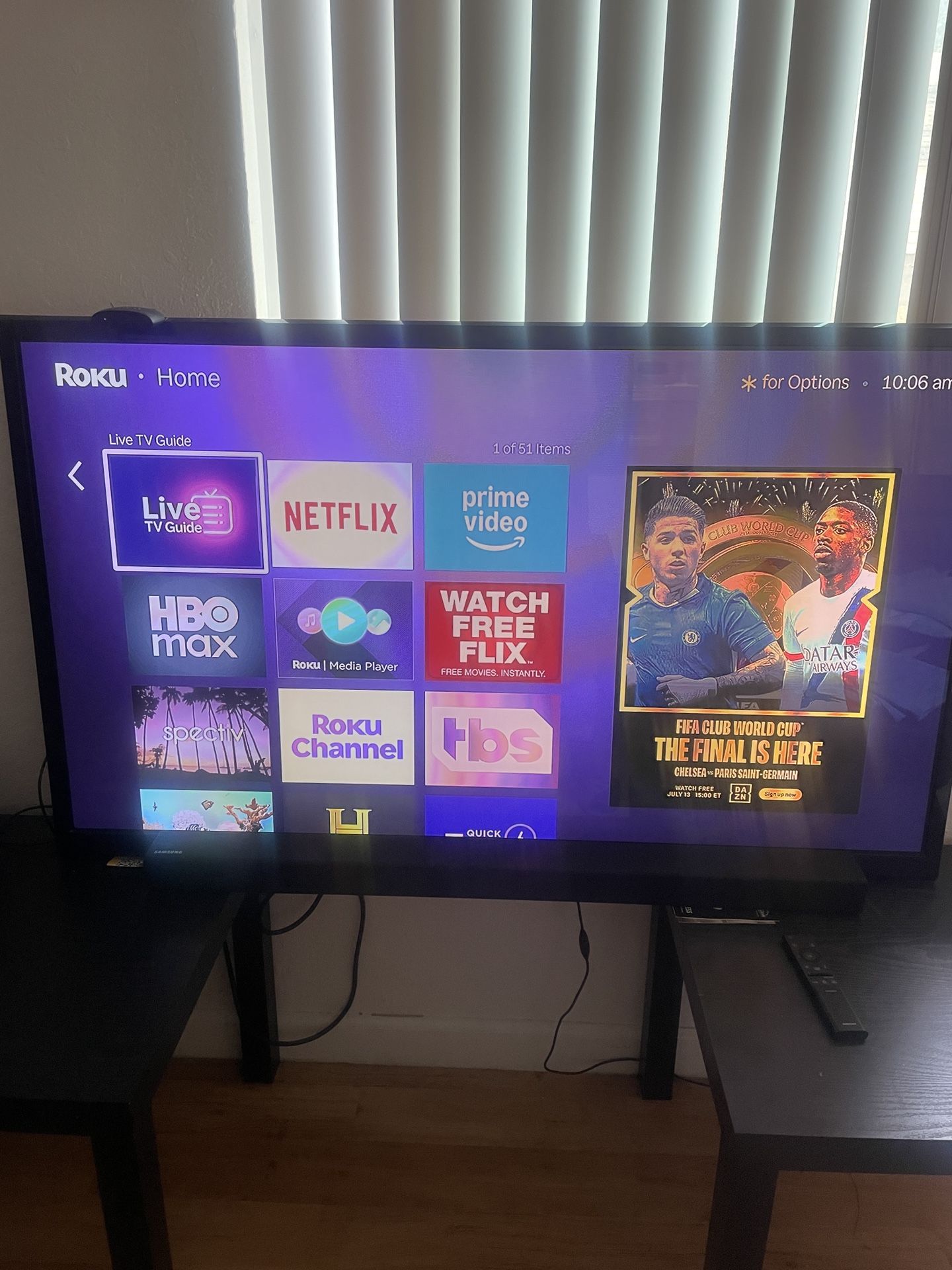 55 Inch Plasma Samsung Tv With Roku Works Perfect