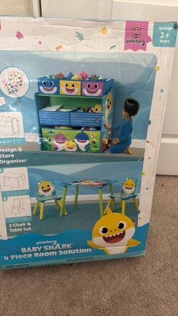 Unopened Baby Shark Table Chairs Organizer For Toddler Room