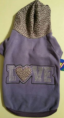 Purple Leopard Pet Sweater Hoodie - Large