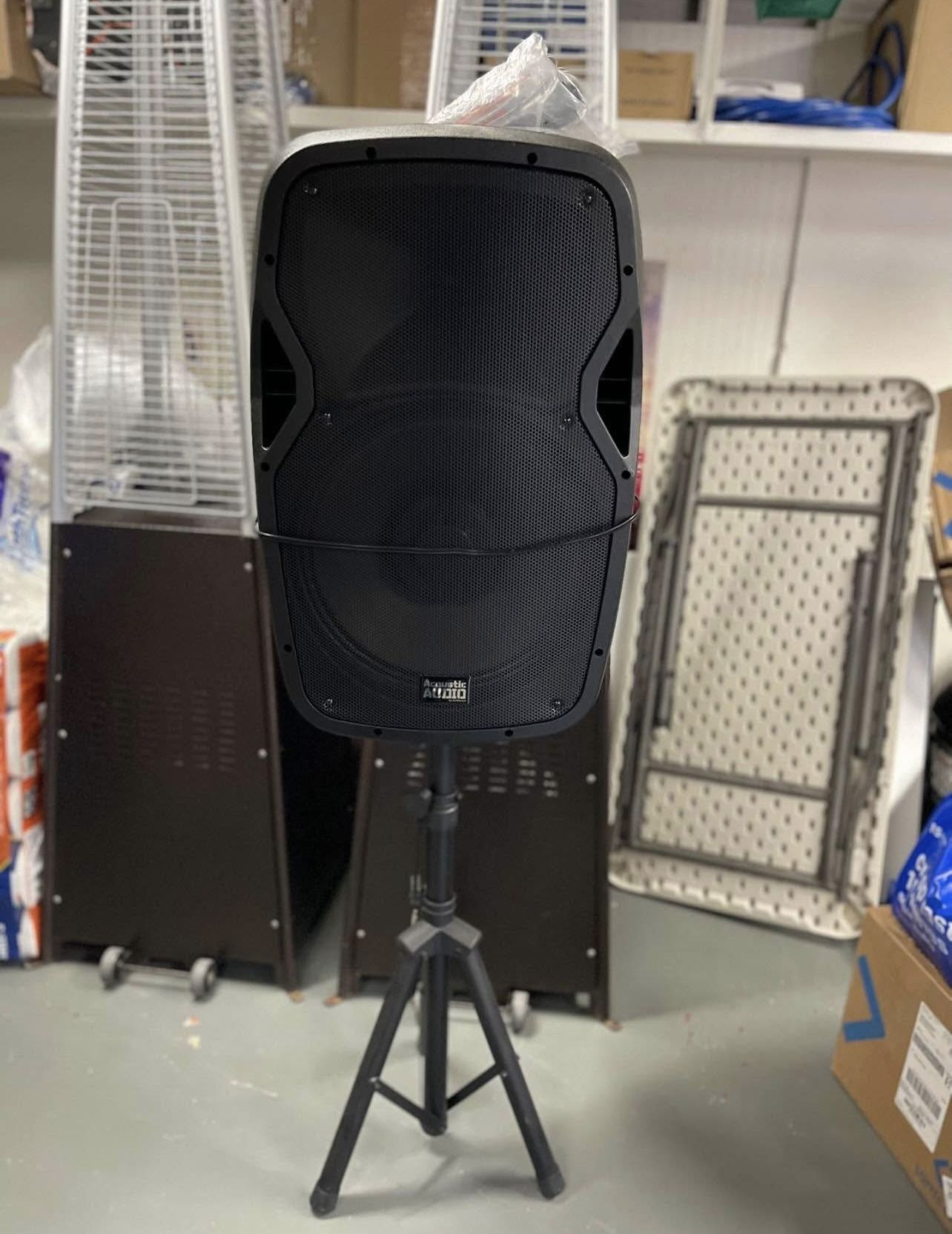 Bluetooth Speaker Set w/ LED, Mic, Stand, & Remote