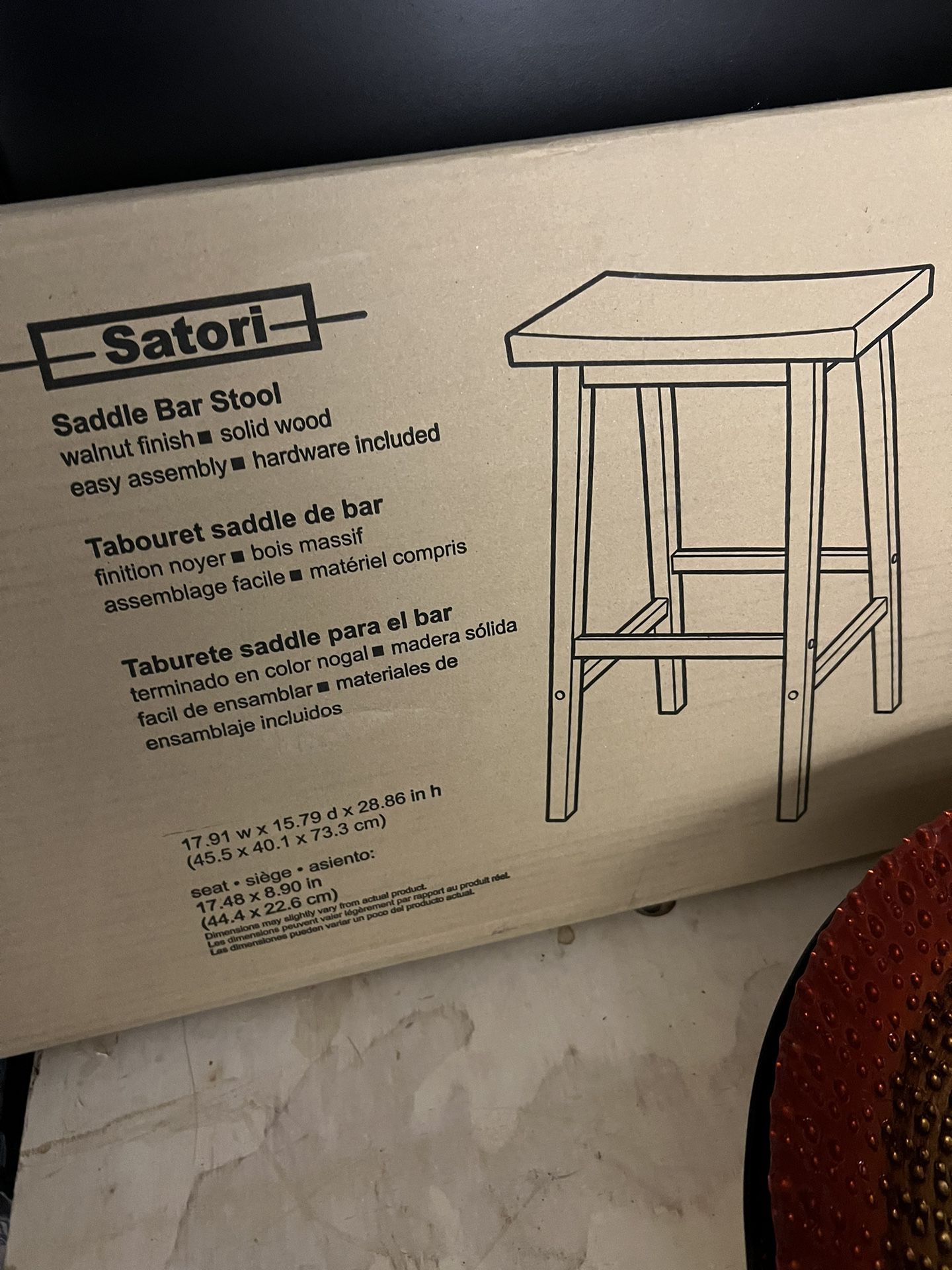 Satori 29” Saddle Bar Stool- Walnut 