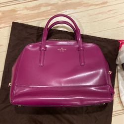 Beautiful Purple Leather Kate Spade Satchel Purse