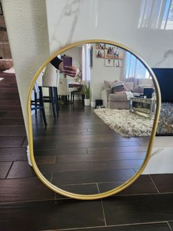 Gold Oval Mirror