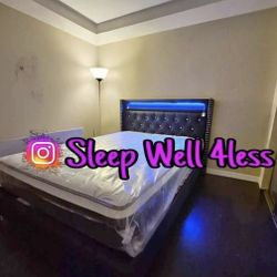 NEW QUEEN BED FRAME AND MATTRESS 
