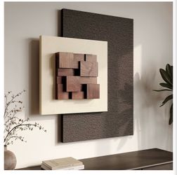 3D Wood Textured Abstract Wall Art,