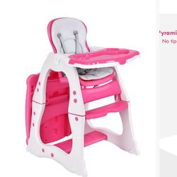 Pink Kids High Chair/ Table 