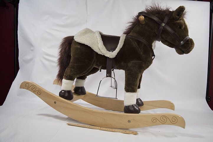 Chrisha Playful Plush Brown Rocking Horse w/ Sound and Movement