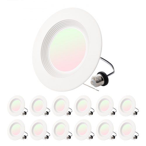12 Pack LED Recessed Lighting, 5/6 Inch, Retrofit Can Lights, 1050 LM 13W 120V, Selectable 5CCT