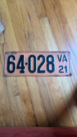 1921 VA License Plate