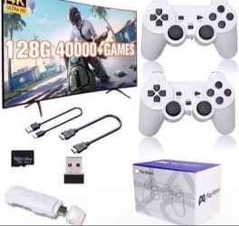 Wireless Retro Game Console Stick 4K，Retro Game Stick with Built-in 50 Emulators, 40,000 Games, 4k Output & 2.4GHz Wireless Controller, Retro Game Emu