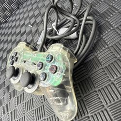 Sony PlayStation 2 PS2 Wired Transparent Crystal Clear Controller  OEM Authentic