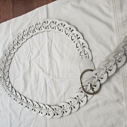 Woven White Belt