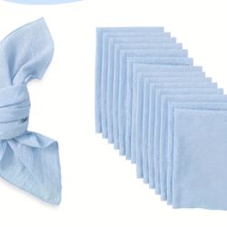 30 pcs Blue Linen Look Polyester Napkins 