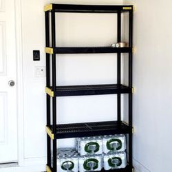 5 Tier Black Storage Shelf / Garage Storage In Black - Excellent Condition 