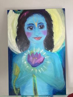 Krishna Krshna Oil Painting Original 