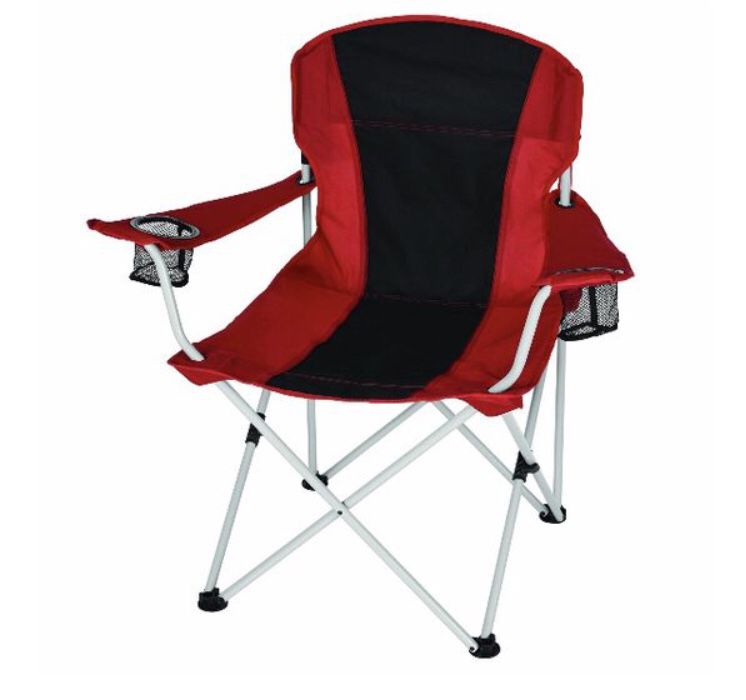 Ozark Trail Oversized Chair with Cup Holders and Quick-Pack Strap red-black Color A6-206