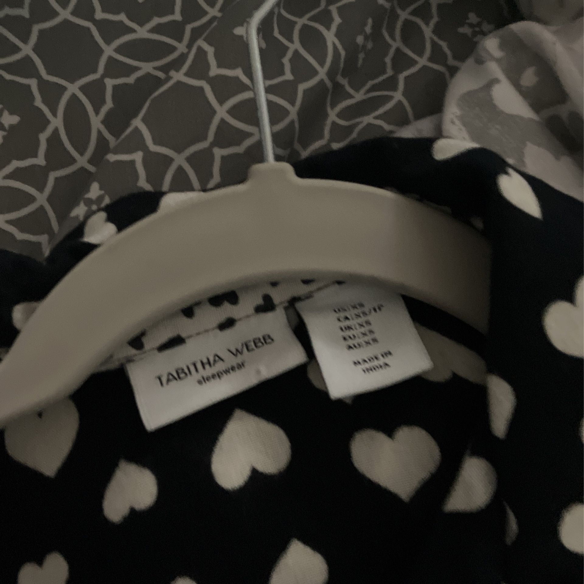 Adorable Xtra Small Black And White Cotton Lightweight Pajamas With Hearts And Little Black Hearts Two Piece Set So Cute They Are Too Smallt