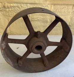 Antique Hit-n-Miss Tractor Farm Belt Gear 12” Pulley Wheel Steam Punk Industrial