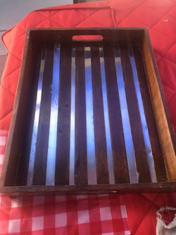 Accent Wood and metal decorations tray