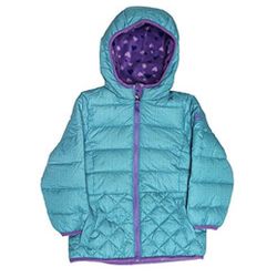 Snozu Fleece-Lined Down Jacket for Girls (4 Frozen Blue)