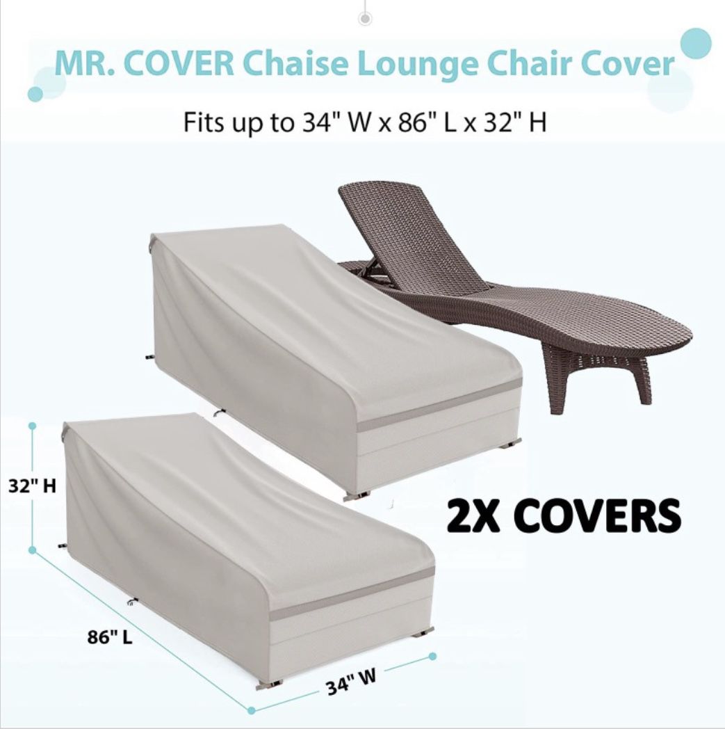 New 2 Pack Lounge Chair Covers