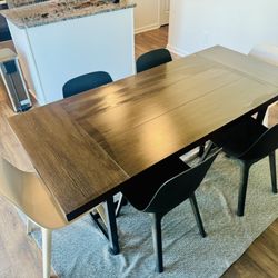 Modern and Flexible Dining Set with 6 IKEA Chairs 