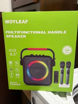 Moyleaf K253 Portable Karaoke Speaker with Wireless Mics