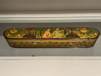 Antique Persian Lacquer Pen Box (Qalamdan)