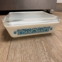 Vintage Pyrex Horizon Blue Refrigerator Dish 1.5 Qt with Lid 503