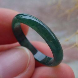 108171 VS Certified JADEITE Jade Blue Green Ring Circle size8.5