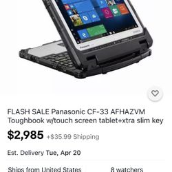 Panasonic Toughbook 33 new Charger And 2 New Batteries 16GB  1Tb
