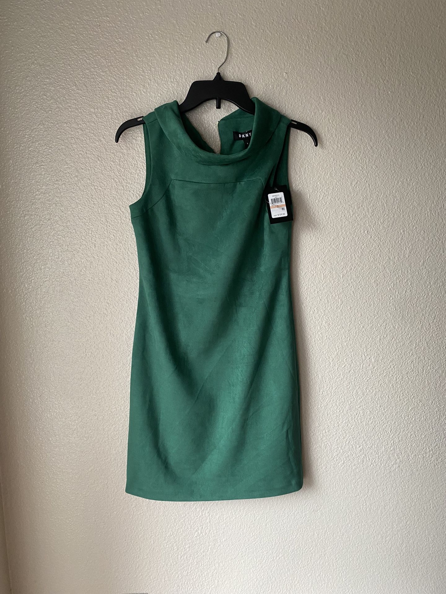 Brand new woman’s DKNY brand emerald green mini dress up for sale
