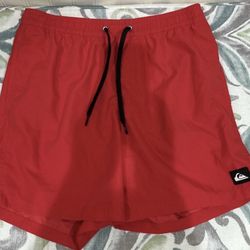 Men’s Quicksilver Swim Trunks Board Volley Shorts Red M