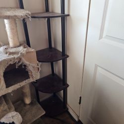 5 Shelf Corner Cherry Wood Shelf